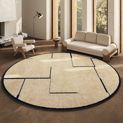 Round Geometric Living Room Carpet Modern Minimalist