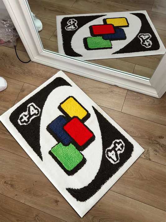 UNO Poker Aesthetic Door Mat Faux Cashmere