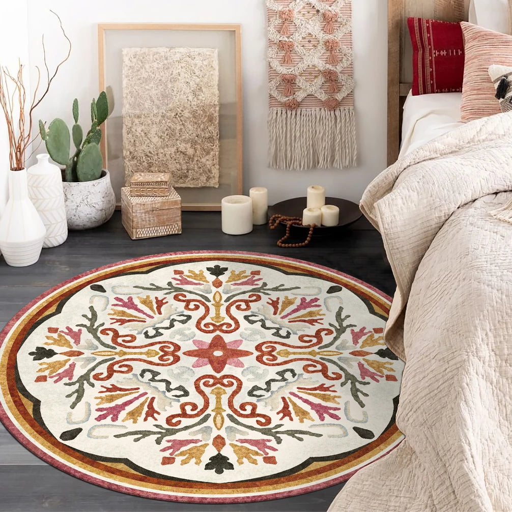 Moroccan Style Living Room Decoration Round Carpet