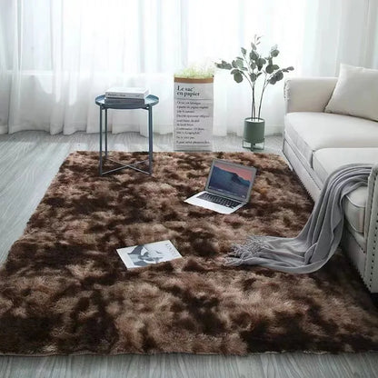 Black Area Plush for Bedroom Living Room Fluffy Rug