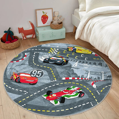 Cars Nursery Rug Cartoon Playmat for Kids Room