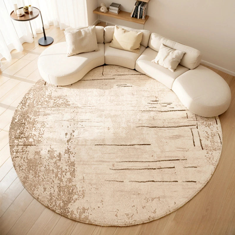 Cream Style Bedroom Decor Round Carpet