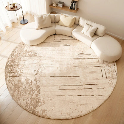 Cream Style Bedroom Decor Round Carpet