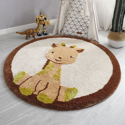 Cartoon Round Imitation Cashmere Carpet