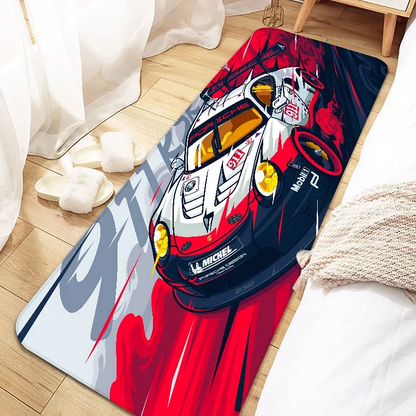 Cool Racing Carpet Non-Slip Soft Bedroom Bedside Rugs