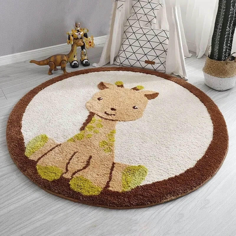 Cartoon Round Imitation Cashmere Carpet
