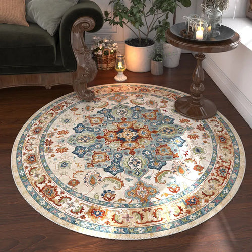 Nordic Style Bedroom Decor Round Carpet Retro American