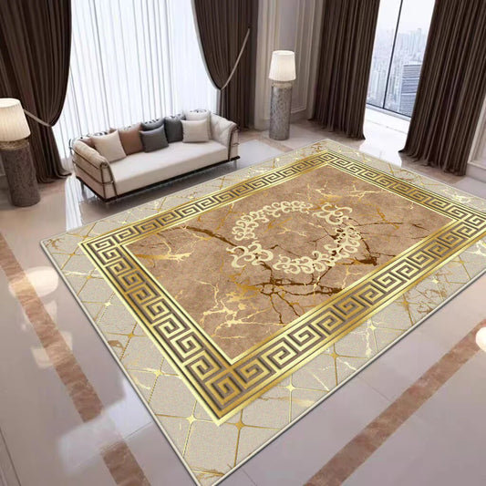 Chinese Style Gold Large Living Room Carpet