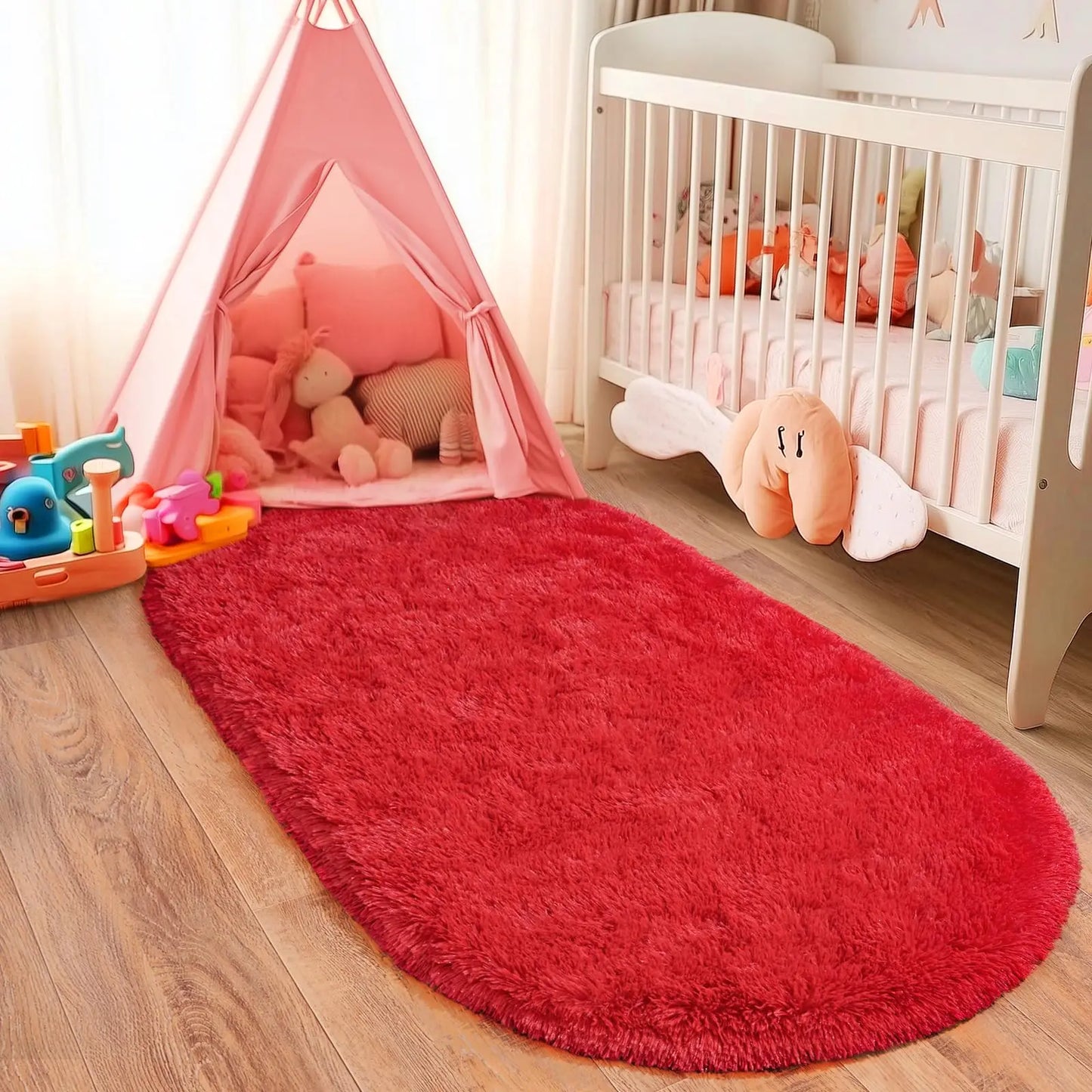 Thickened Plush Carpet Oval For Children's Room