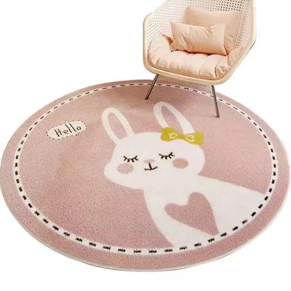 Cartoon Round Imitation Cashmere Carpet