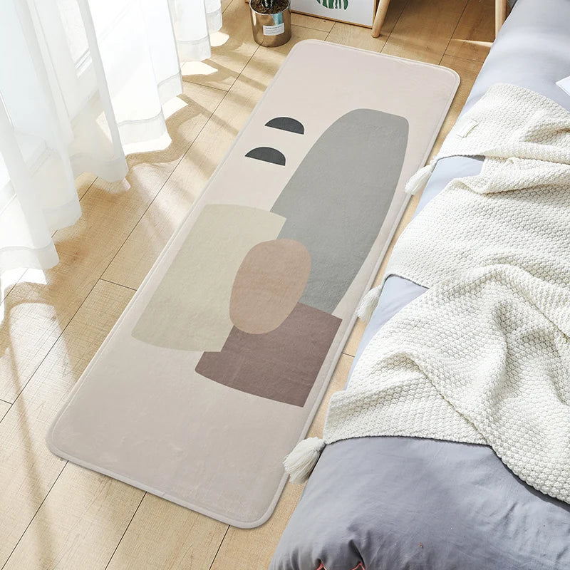 Cartoon Long Plush Non-Slip Bedroom Bedside Floor Mat