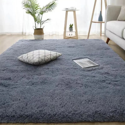 Black Area Plush for Bedroom Living Room Fluffy Rug