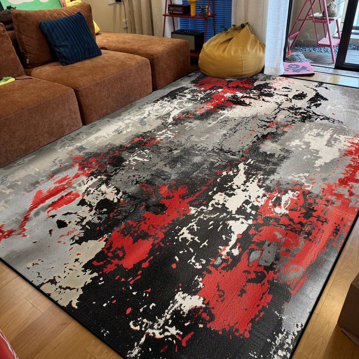 Modern Abstract Living Room Rug Large Size Antiskid