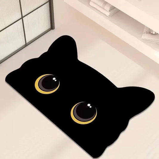 1PC Cute Cat Dialgae Mud Bathroom Mat