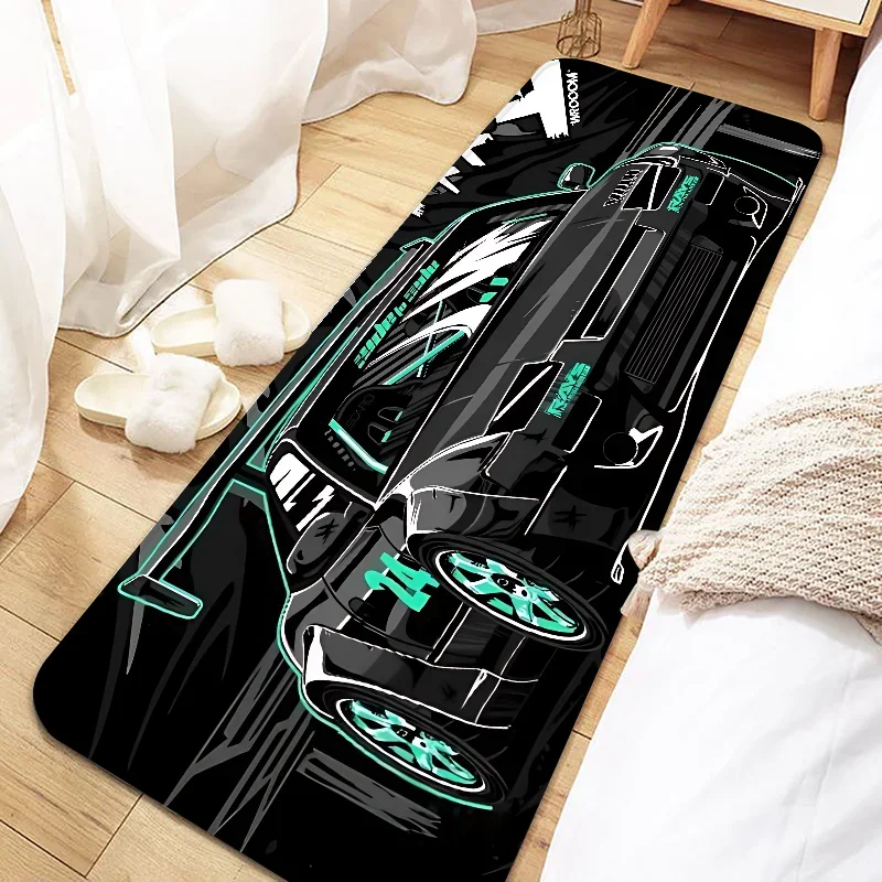 Cool Racing Carpet Non-Slip Soft Bedroom Bedside Rugs