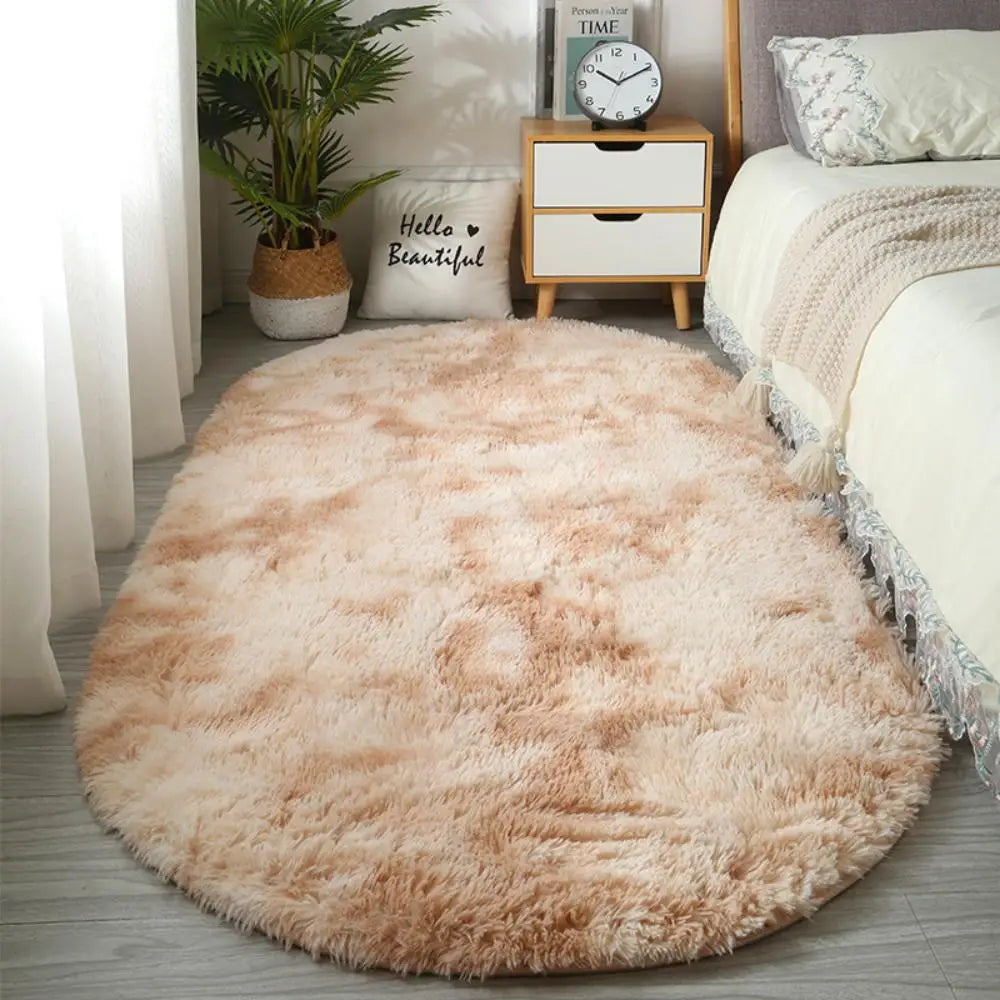 Soft Bedside Carpet Oval Carpet Girl Rug