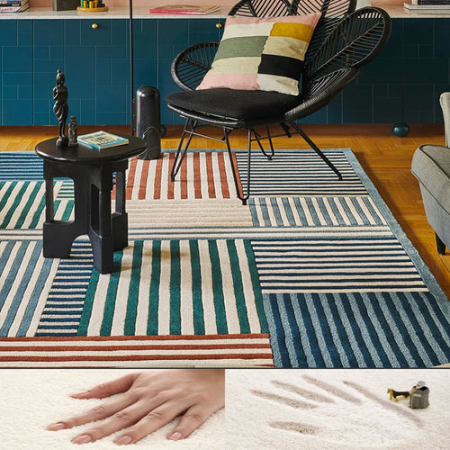 Geometric Style Carpet Imitation Cashmere Bedroom