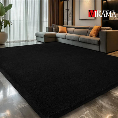 Black Area Plush for Bedroom Living Room Fluffy Rug