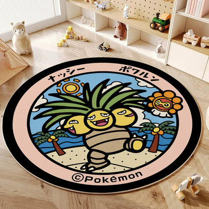 Cartoon Round Carpet Gaming Computer Chair Floor Mat