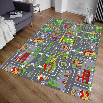 Car Play Mat for Boys and Girls Highway City Traffic