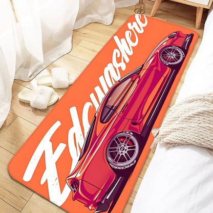 Cool Racing Carpet Non-Slip Soft Bedroom Bedside Rugs