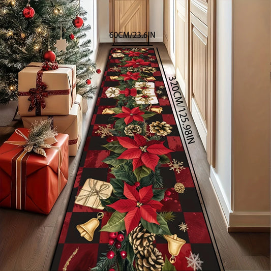 Christmas Red Plaid Hallway Runner