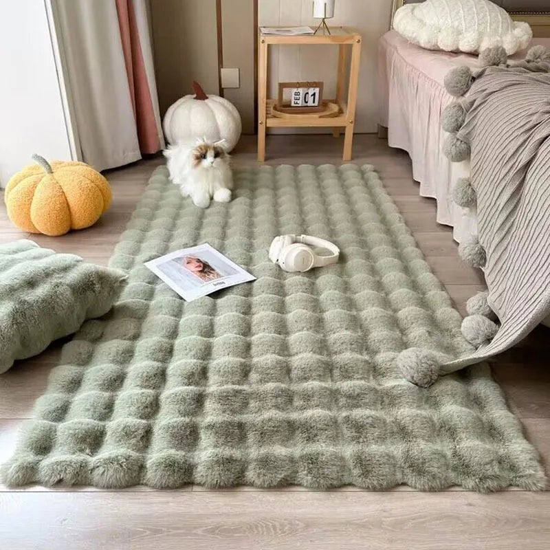 Bubble Plush Carpet For Home Decor Imitation Rabbit Hair