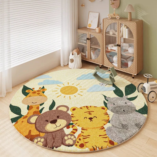 Cartoon Style Carpets Home Fluffy Soft Rug Animal Pattern