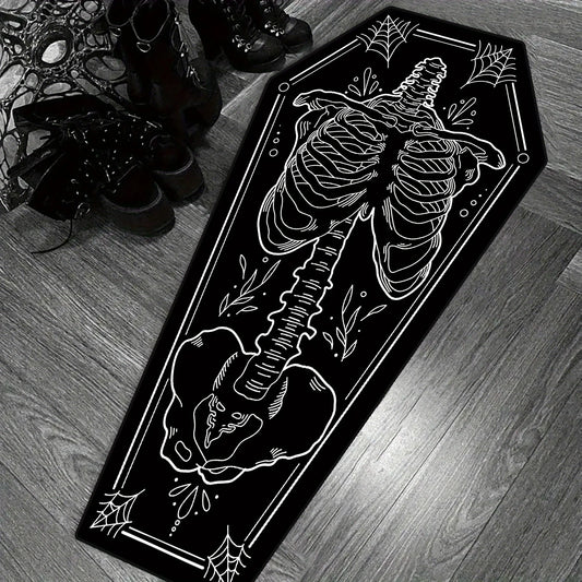 Gothic Coffin Shape Skeleton Carpet