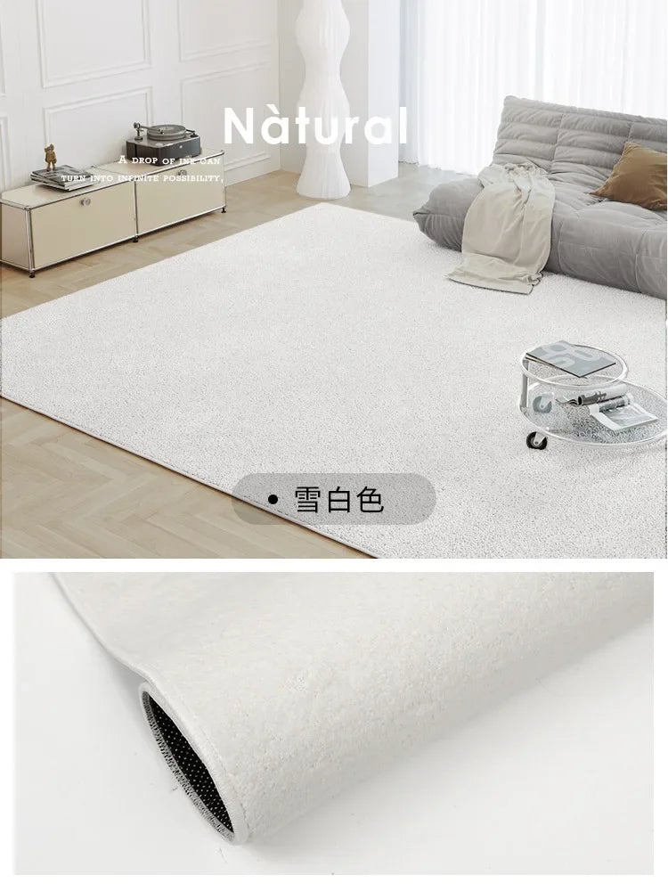 Japanese Minimalist Solid Color Plush Rugs