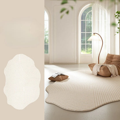 Cream Style Carpets Irregular Shapes Bedroom Decor Soft Carpet