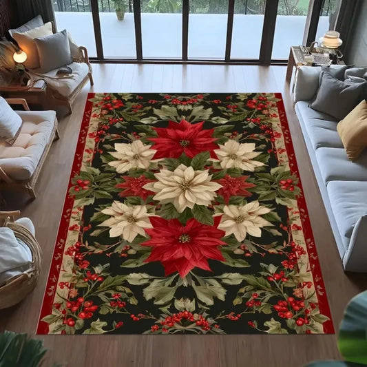 Christmas Poinsettia Rug