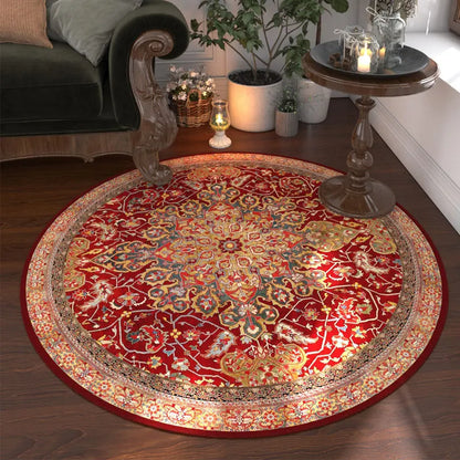 Nordic Style Bedroom Decor Round Carpet Retro American