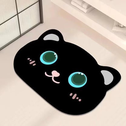 1PC Cute Cat Dialgae Mud Bathroom Mat