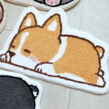 Cartoon Corgi Imitation Cashmere Bathroom