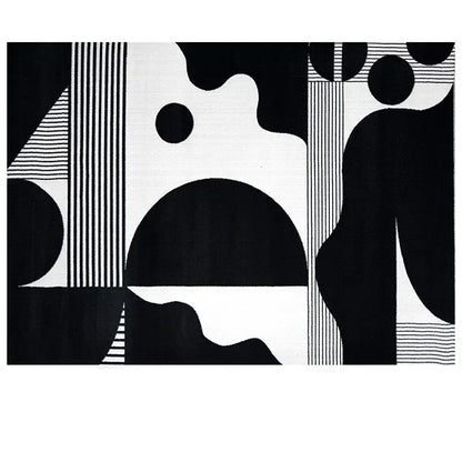 Light Luxury Rugs for Bedroom Black White Plaid