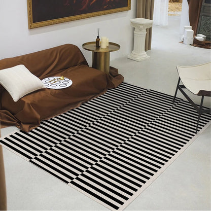 Light Luxury Rugs for Bedroom Black White Plaid