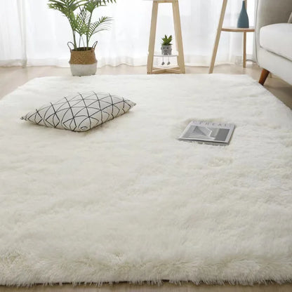 Black Area Plush for Bedroom Living Room Fluffy Rug