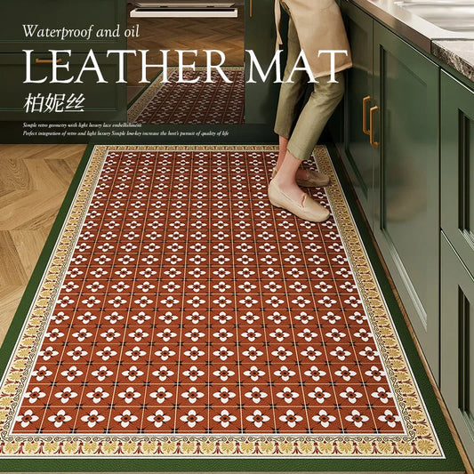 American Kitchen Rug Home Pvc Leather Floor Mat