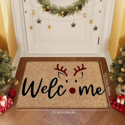 1PC Reindeer Pattern Christmas Theme Entrance Door Floor Mat