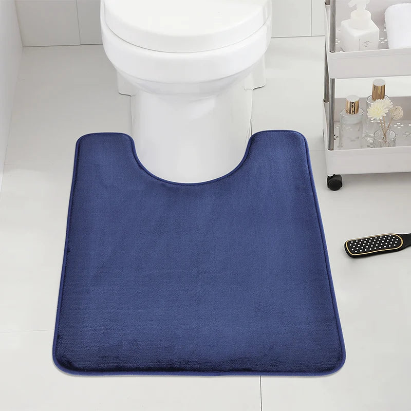 U-Shape Anti-Slip Absorbent Bathroom Toilet Mat