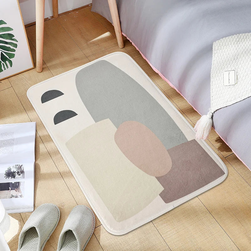 Cartoon Long Plush Non-Slip Bedroom Bedside Floor Mat