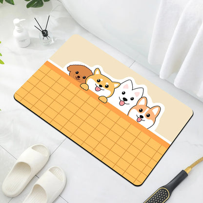 Cartoon Soft Diatomaceous Bathroom Absorbent Floor Mat