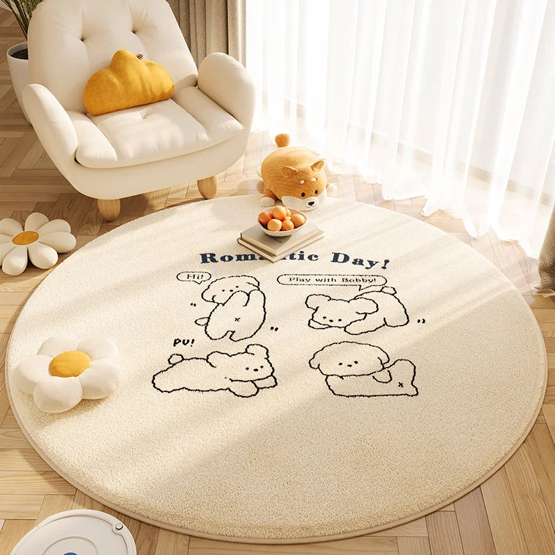 2025 New Style Ins Round Imitation Cashmere Rug
