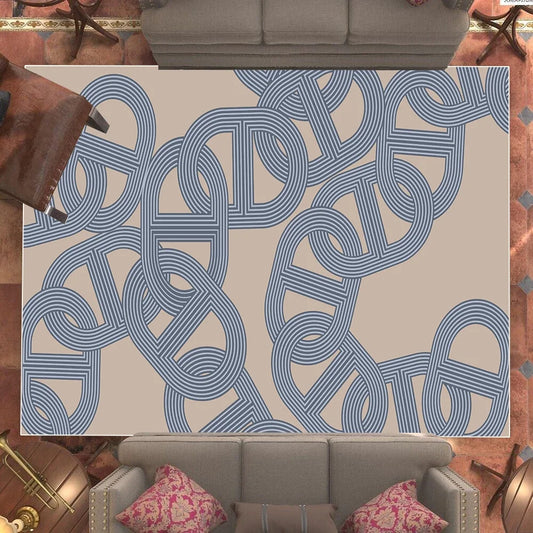 Ins French Style Abstract Geometrical Living Room Rugs