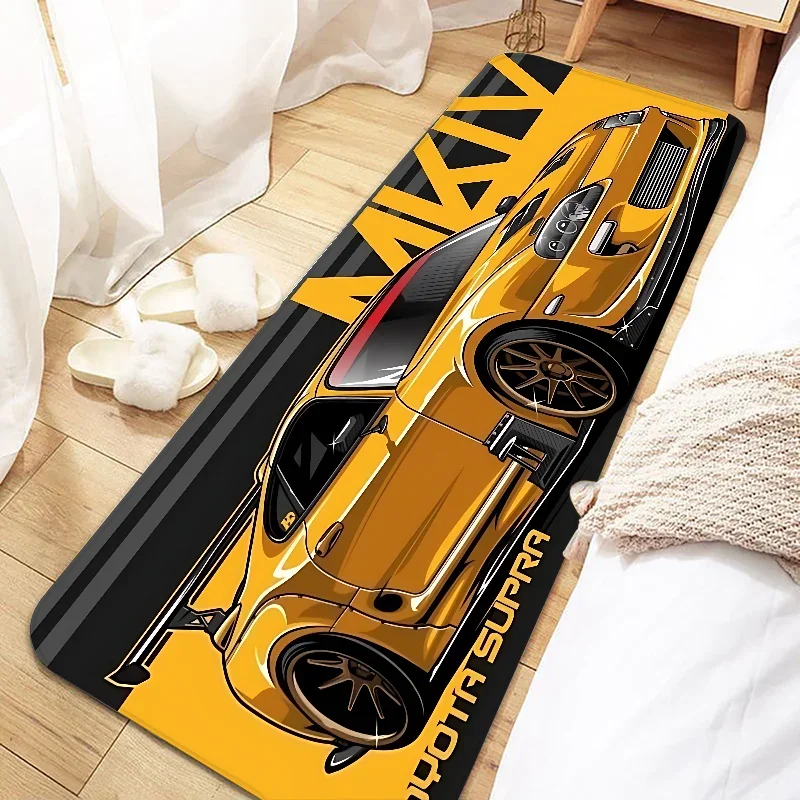 Cool Racing Carpet Non-Slip Soft Bedroom Bedside Rugs