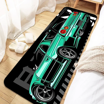 Cool Racing Carpet Non-Slip Soft Bedroom Bedside Rugs
