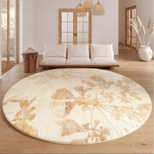 Cream Style Bedroom Decor Round Carpet