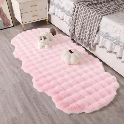 Bubble Velvet Faux Rabbit Fur Rug Ultra Soft