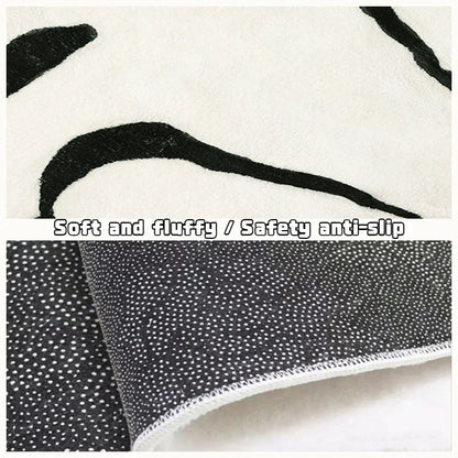 Retro Checkered Carpet Living Room Large Area Plush Rugs